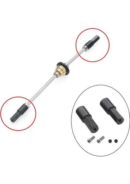 Wpl Için 2x 2x Metal Tekerlek Aks Mil Kupası D12C14 C24 Q62 Parçaları Için