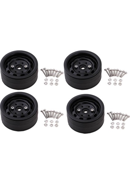 1.9 "SCX10 D90 CC01 Için Tekerlekler/jantlar 1/10 Ölçekli Rc Crawler, 4pc Siyah (Yurt Dışından)