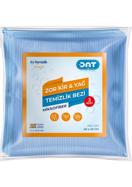 Sihirli Mikrofiber 40X40 cm Zor Kir Yağ Temizleme Ankastre Ocak Davlumbaz Temizlik Bezi 3 Adet