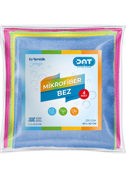 4'lü 40X40 cm Microfiber Bez Süper Emici Kurulama Mutfak Tezgah Dolap Yüzey Temizleme Bezi Seti