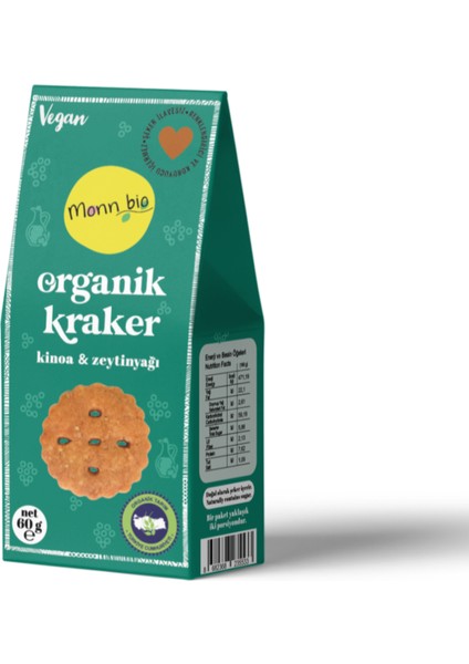 Organik Kinoa-Zeytinyağlı Kraker 60 gr