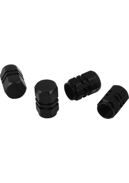 4x Siyah Metal Vidalı Araba Kamyonu Otomatik Lastik Hava Valfi Kök Kapakları Tekerlek Jantlar Siyah 9mm