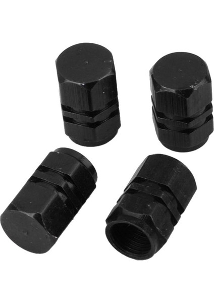 4x Siyah Metal Vidalı Araba Kamyonu Otomatik Lastik Hava Valfi Kök Kapakları Tekerlek Jantlar Siyah 9mm