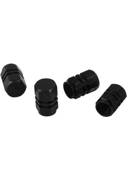 4x Siyah Metal Vidalı Araba Kamyonu Otomatik Lastik Hava Valfi Kök Kapakları Tekerlek Jantlar Siyah 9mm