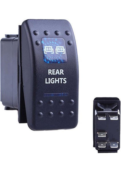 5pins Su Geçirmez 12V 24V LED Arka Işık Rocker Geçişinde Teknede
