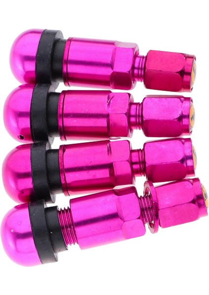 4pcs/set Alüminyum Tubeless Tekerlek Lastik Valfi, Cıvataya + Siyah