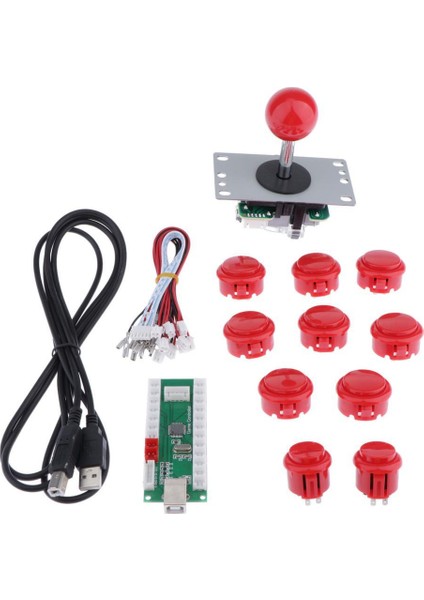 Bilgisayar Rocker Arcade Aksesuarları Arcade Dıy Kit Arcade Joystick 10X Düğme Kırmızı (Yurt Dışından)