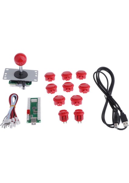 Bilgisayar Rocker Arcade Aksesuarları Arcade Dıy Kit Arcade Joystick 10X Düğme Kırmızı (Yurt Dışından)