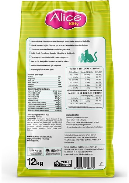 Kitty Tavuklu Balıklı Karidesli Yavru Kedi Maması 2X12 kg