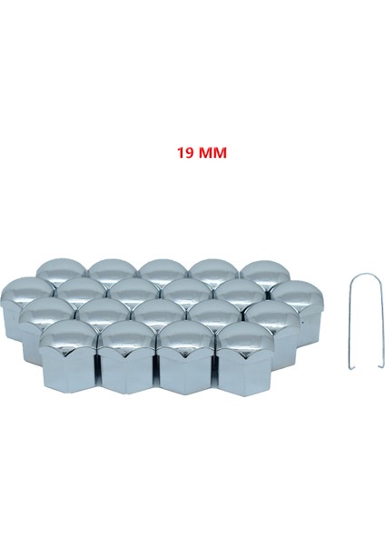 Bijon Kapağı Düz 19 mm Krom 20 Li Set