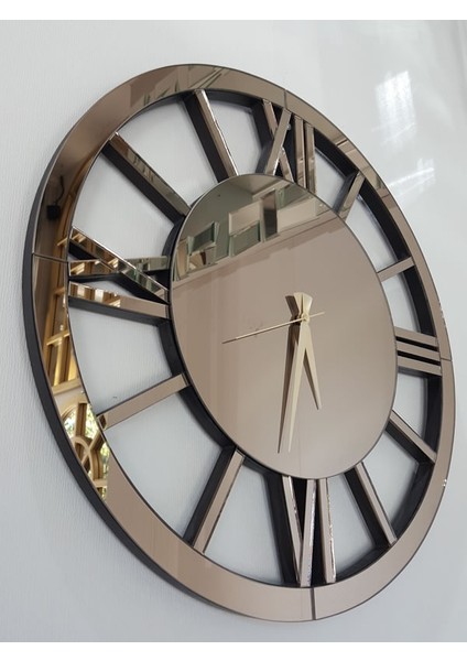 Circle Roma Bronze Model Bronz Renk 60 Cm Dekoratif Aynalı Duvar Saati fiyatları