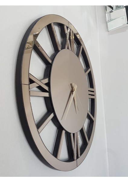 Circle Roma Bronze Model Bronz Renk 60 Cm Dekoratif Aynalı Duvar Saati indirimleri