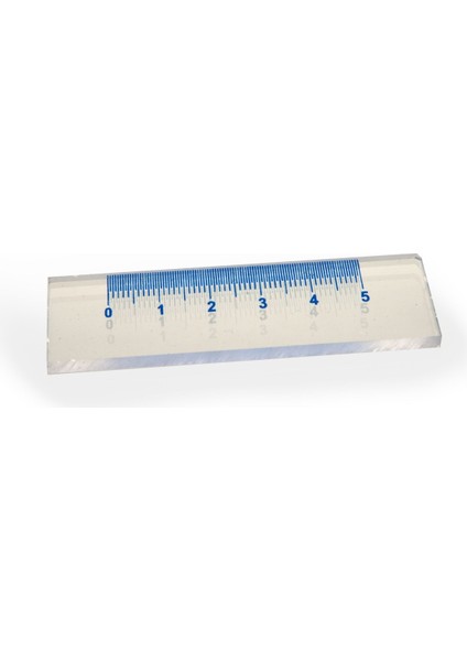 Cetvel 5 cm Saydam Mikroskop Için