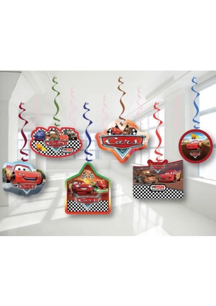 Cars Tavan Süs Sarkıt Süs 6 Lı Asma Süs