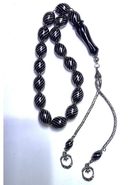 Oltu Tesbih Çeşni İşlemeli Gümüş Püsküllü fırsatları