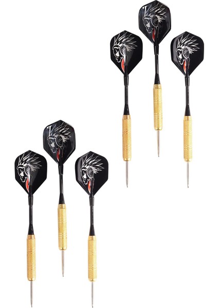 6 Adet 18 Gram Dart Oku Çelik Uç Pirinç Gövde Renkli Kanat Dart Oku Seti