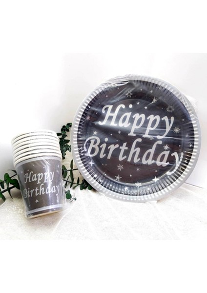 16 Kişilik Happy Birthday Karton ve Tabak Set