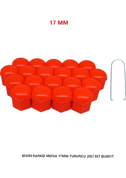 Bijon Kapağı Düz 17 mm Turuncu 20 Li Set fiyatları