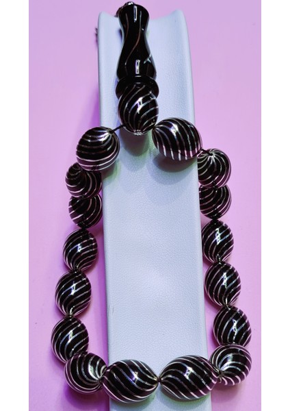 Oltu Tesbih Çeşni İşlemeli Gümüş Püsküllü indirimleri