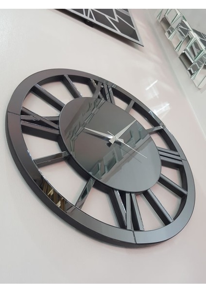 Circle Roma Smoked Model Füme Renk 60 Cm Dekoratif Aynalı Duvar Saati fırsatları