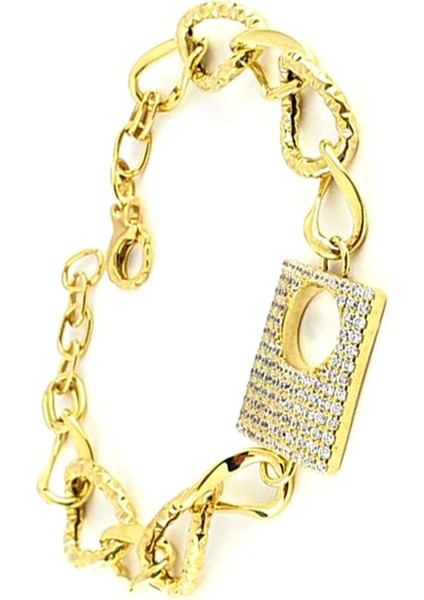 Altın İşçiliği 925ayar Gümüş Üzerine Altın Kaplama Tasarım Hallow Bileklik modelleri