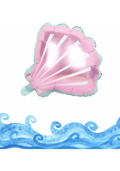 Istiridye Folyo Balon Denizkızı Tema 55 cm Helyum Balon Uçan Balon