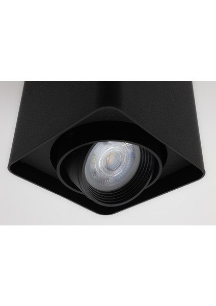 Frog Siyah Renk Kare Sıva Üstü Spot Dekoratif Modern Aydınlatma 3000K GU10 Duy LED Ampul Dahil fiyatları