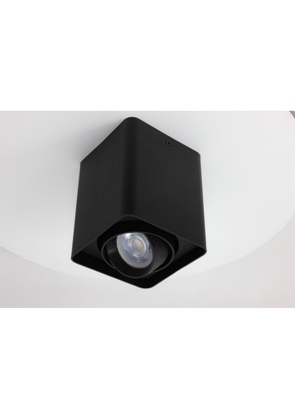 Frog Siyah Renk Kare Sıva Üstü Spot Dekoratif Modern Aydınlatma 3000K GU10 Duy LED Ampul Dahil fırsatları