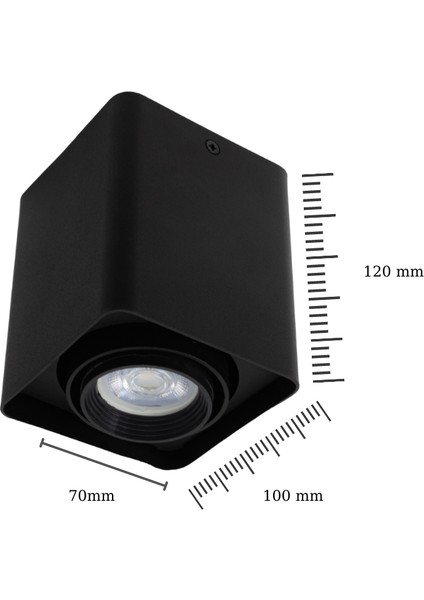 Frog Siyah Renk Kare Sıva Üstü Spot Dekoratif Modern Aydınlatma 3000K GU10 Duy LED Ampul Dahil indirimleri