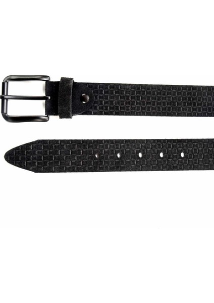Siyah Süet Leather Erkek Kemer U08657082402