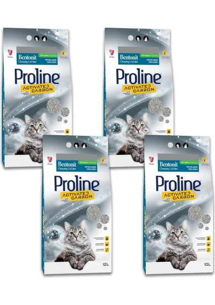 Pro Line Aktif Karbon Kedi Kumu 10 Lt x 4 Adet