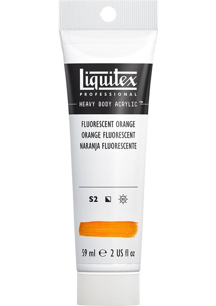 Professional Heavy Body Akrilik Boya 59ML Fluorescent Orange 982 S2