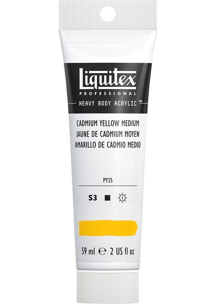 Professional Heavy Body Akrilik Boya 59ML Kadmiyum Sarısı Medium 161 S3