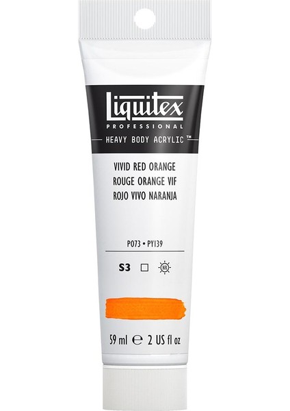 Professional Heavy Body Akrilik Boya 59ML Canlı Kırmızı Turuncu 620 S3