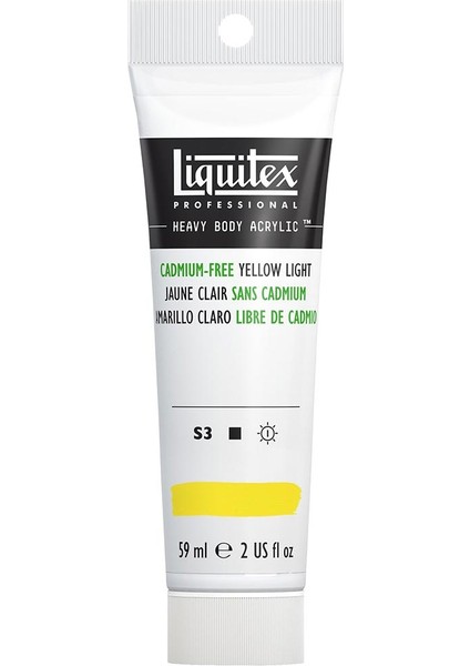 Professional Heavy Body Akrilik Boya 59ML Kadmiyumsuz Sarı Işık 889 S3