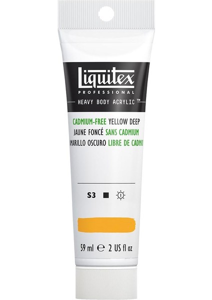 Professional Heavy Body Akrilik Boya 59ML Kadmiyumsuz Sarı Derin 891 S3
