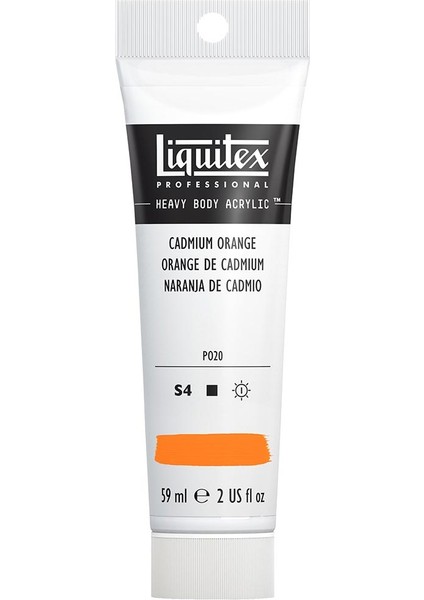 Professional Heavy Body Akrilik Boya 59ML Kadmiyum Turuncu S4