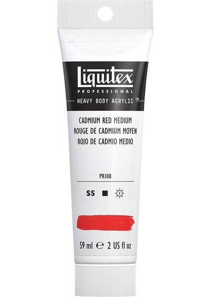 Professional Heavy Body Akrilik Boya 59ML Kadmiyum Kırmızı Orta 154 S5
