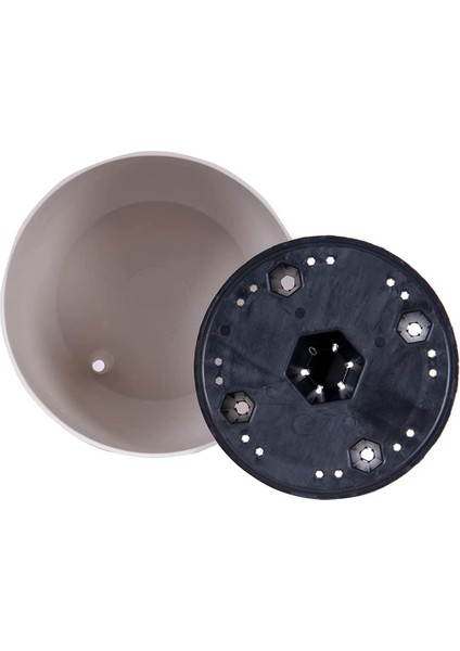 YK04 Yakut Saksı No:4 Drenaj Aparatı ile Birlikte, Kirli Beyaz, 21.8cm, 7.4 Litre