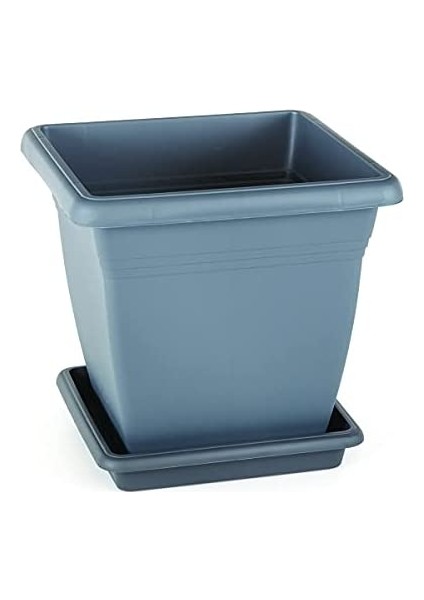 VK03 Villa Kare Saksı No:3 Tabaklı 32 Cm, 17 Litre Antrasit modelleri