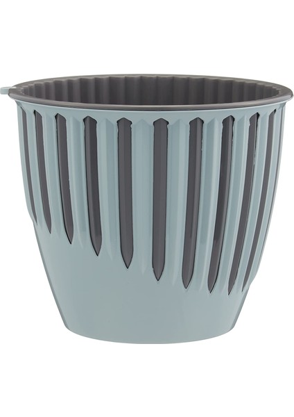 Pyn4 Piyano Saksı Geçme Tabaklı Içlikli Dekoratif Saksı, Gök Mavi, 16.8cm, 1.9 Litre