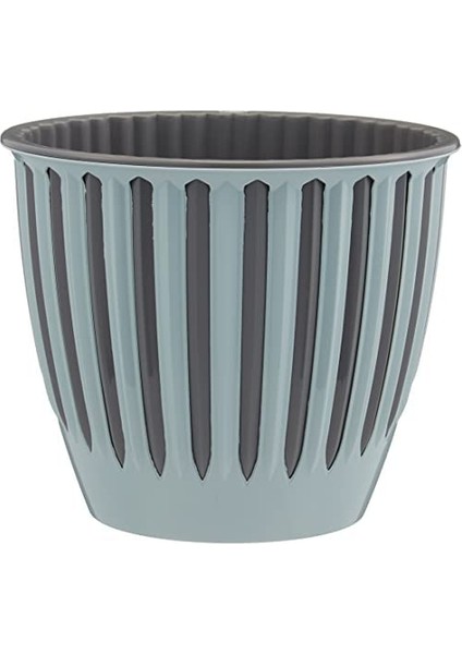 Pyn4 Piyano Saksı Geçme Tabaklı Içlikli Dekoratif Saksı, Gök Mavi, 16.8cm, 1.9 Litre