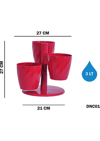 Dnc1 Dönence Saksı No:1 Standlı 21 Cm, 3 Litre Gulkurusu fiyatları