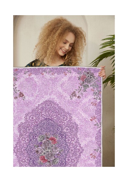 Dekoratif Özel Tasarım Şönil Dokuma Taban Yumuşak Dokulu Halı Renkli 80 x 120 cm