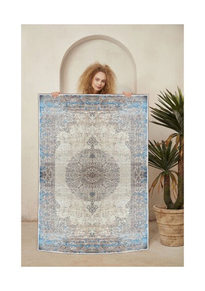 Dekoratif Özel Tasarım Şönil Dokuma Taban Yumuşak Dokulu Halı Renkli 80 x 120 cm