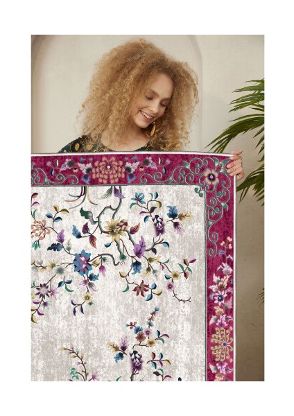 Dekoratif Özel Tasarım Pamuklu Dokuma Taban Yumuşak Dokulu Halı Bej 80 x 120 cm fiyatları