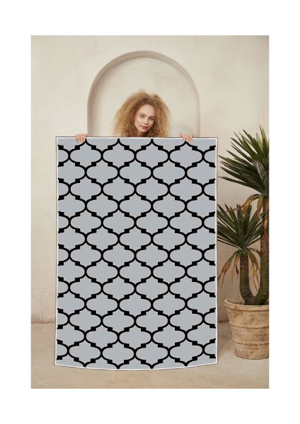 Dekoratif Özel Tasarım Şönil Dokuma Taban Yumuşak Dokulu Halı Renkli 80 x 150 cm