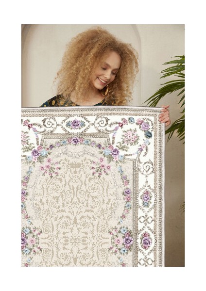 Dekoratif Özel Tasarım Pamuklu Dokuma Taban Yumuşak Dokulu Halı Bej 80 x 150 cm fiyatları