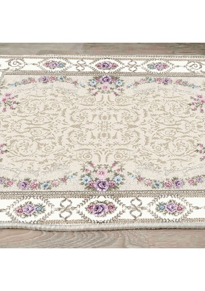 Dekoratif Özel Tasarım Pamuklu Dokuma Taban Yumuşak Dokulu Halı Bej 80 x 150 cm fırsatları