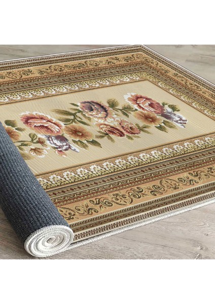 Dekoratif Özel Tasarım Pamuklu Dokuma Taban Yumuşak Dokulu Halı Kahverengi - Krem Rengi 80 x 120 cm indirimleri